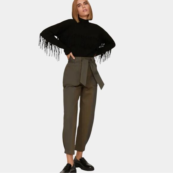 Sz 38/2 Derek Lam Collective Brown Two Tone Waist Tie Pants $395 MSRP - Picture 3 of 13